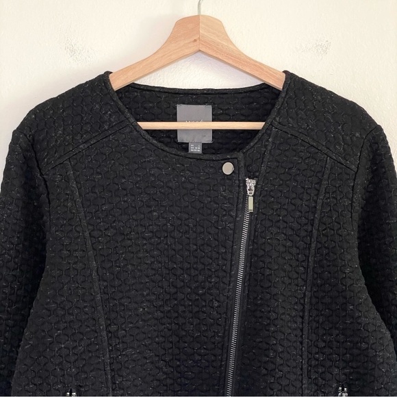 NWT Lyssé Devoe Quilted Tailored Moto Jacket Heather Black Large - Picture 8 of 16